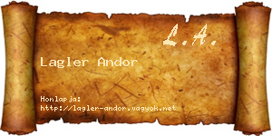 Lagler Andor névjegykártya