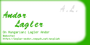 andor lagler business card